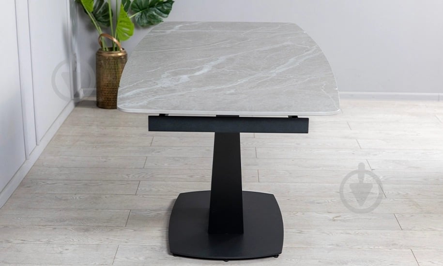 Стол обеденный Prestol Саймон 1200(1800)x800x750мм серый/черный - фото 6