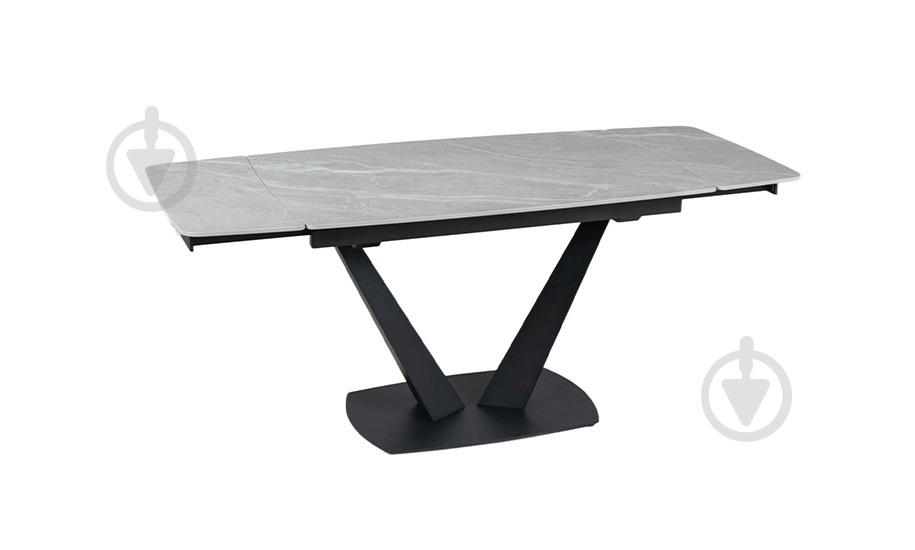 Стол обеденный Prestol Саймон 1200(1800)x800x750мм серый/черный - фото 3