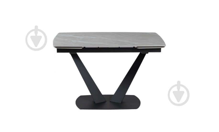 Стол обеденный Prestol Саймон 1200(1800)x800x750мм серый/черный - фото 2