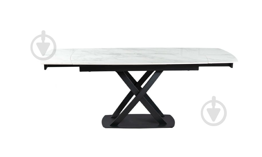 Стол обеденный Prestol Пиано 1400(2000)x900x750мм белый/черный - фото 3