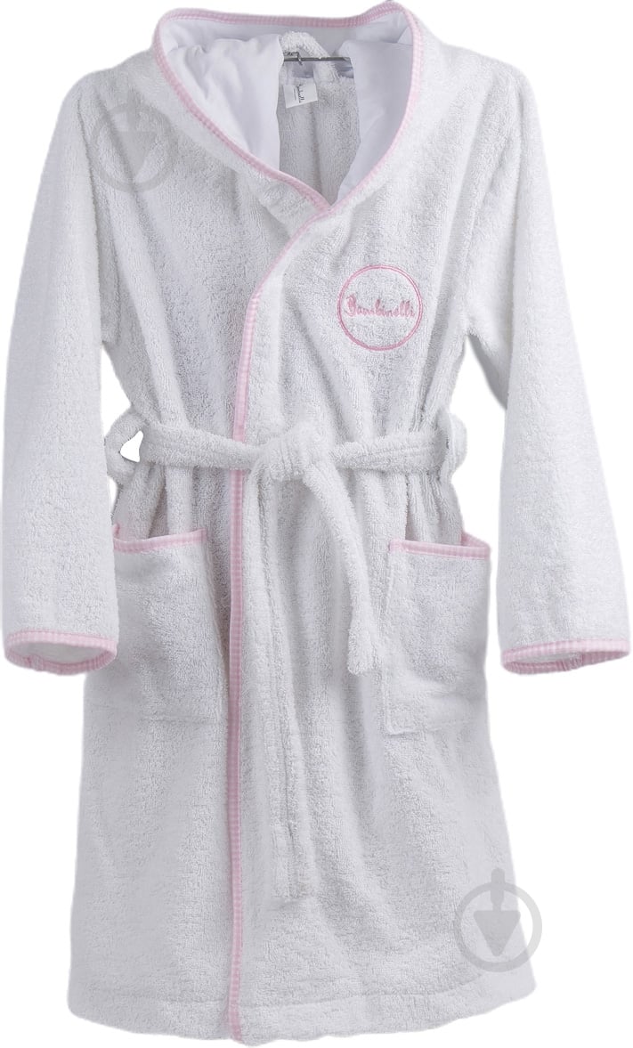 Халат детский для девочки Bambinelli с капюшоном р.122 белый - фото 1