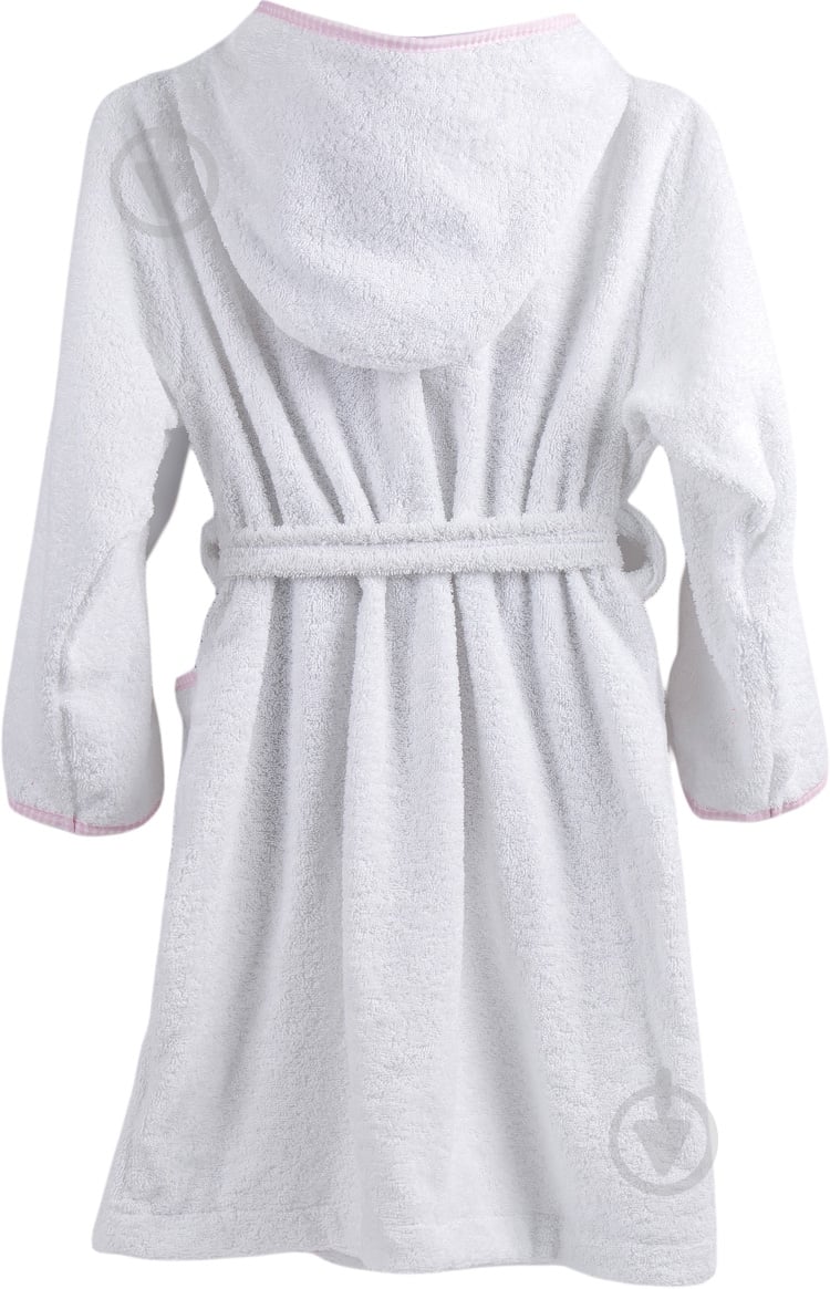 Халат детский для девочки Bambinelli с капюшоном р.122 белый - фото 2