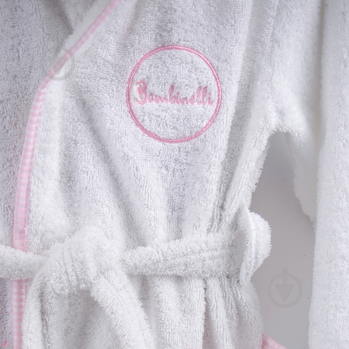 Халат детский для девочки Bambinelli с капюшоном р.122 белый - фото 3