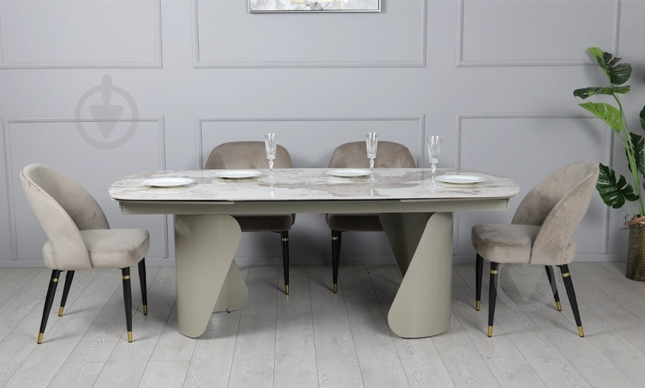 Стол обеденный Prestol Опера 2000(3000)x1000x750мм бежевый/бежевый - фото 8