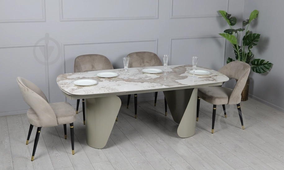 Стол обеденный Prestol Опера 2000(3000)x1000x750мм бежевый/бежевый - фото 9