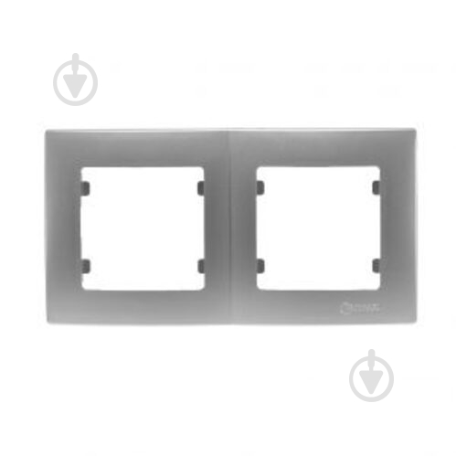 Рамка двойная Makel Lillium Natural Kare горизонтальная серебро 32065702 - фото 1