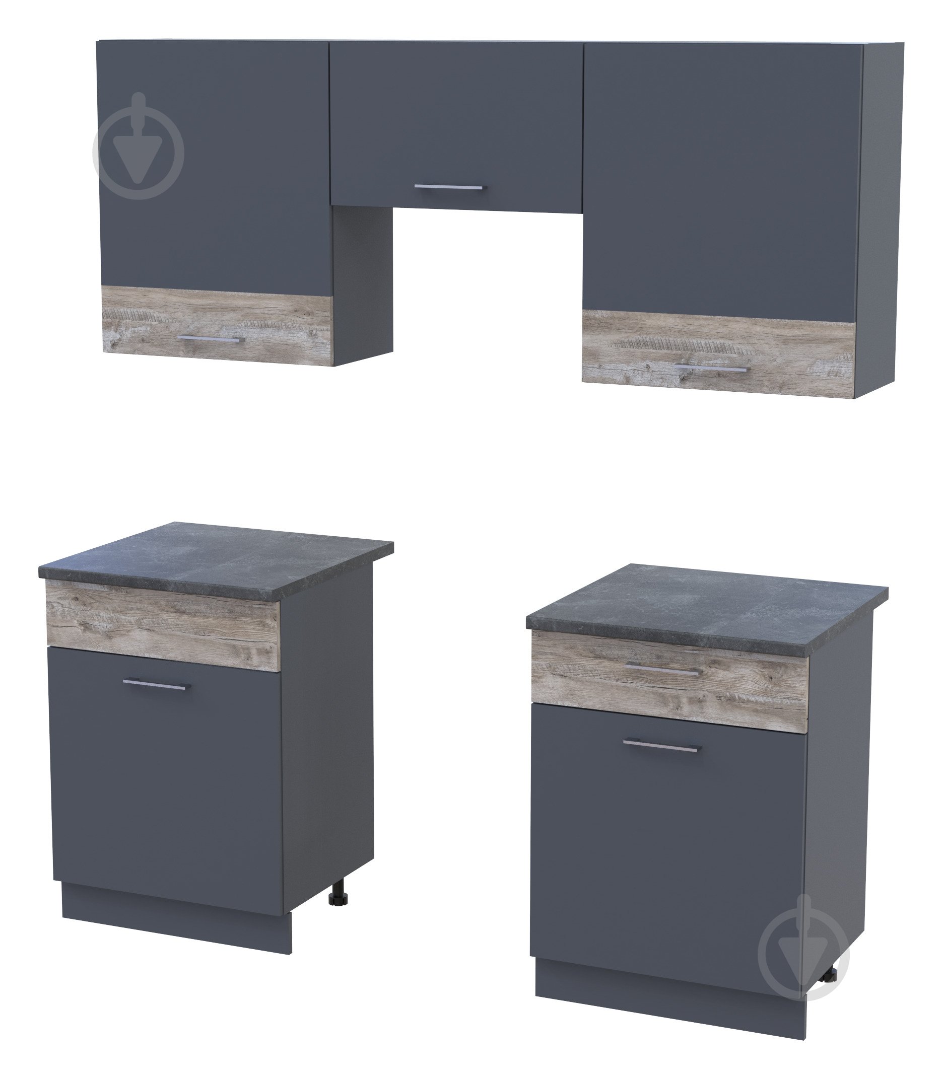 Кухня Doros Лея 1.8 м ДСП 1,8×1,8м графит/графит - фото 4 Кухня Doros Лея 1.8 м ДСП 1,8×1,8м графит/графит - фото 4