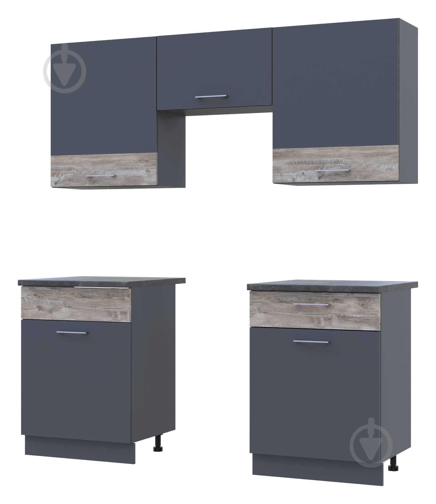 Кухня Doros Лея 1.8 м ДСП 1,8×1,8м графит/графит - фото 3 Кухня Doros Лея 1.8 м ДСП 1,8×1,8м графит/графит - фото 3