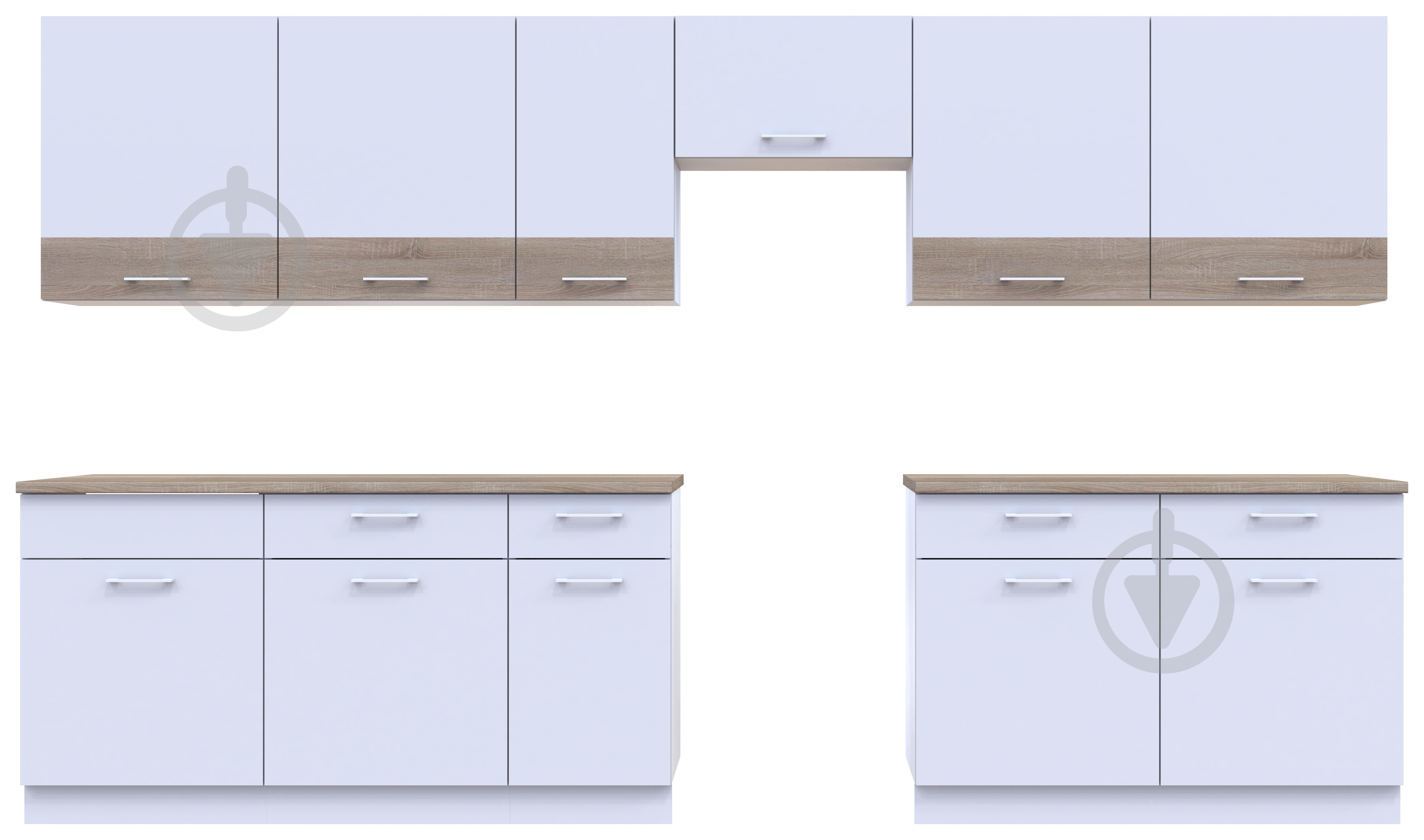 Кухня Doros Лея 3.4 м 3,4×3,4м білий/білий - фото 1 Кухня Doros Лея 3.4 м 3,4×3,4м білий/білий - фото 1