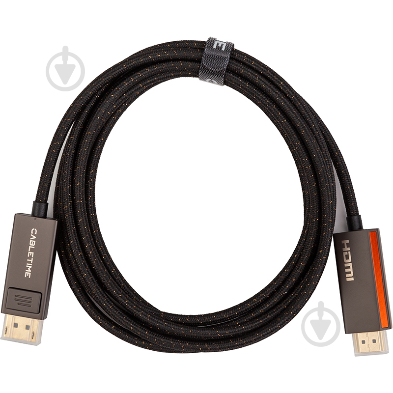 Кабель CableTime DisplayPort - HDMI, 8K, V2.1 3 м black (CA914081) - фото 1 Кабель CableTime DisplayPort - HDMI, 8K, V2.1 3 м black (CA914081) - фото 1