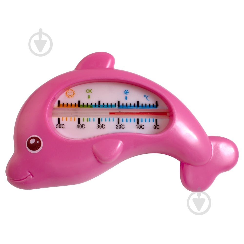 Термометр для воды Arino Дельфин розовый 67527 - фото 1