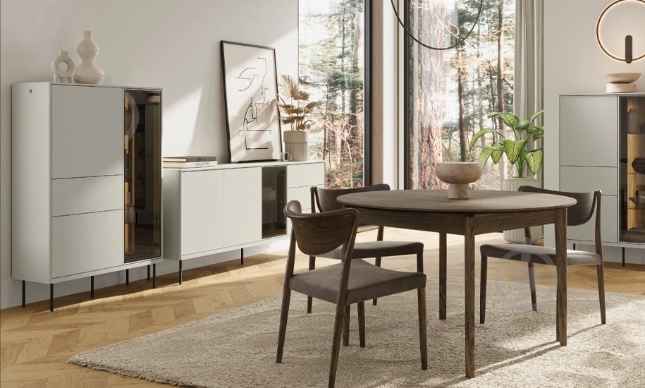 Вітрина FRISCO Епіро 2д1ш1в 1400х990х410 мм чорний / кашемір - фото 5 Вітрина FRISCO Епіро 2д1ш1в 1400х990х410 мм чорний / кашемір - фото 5