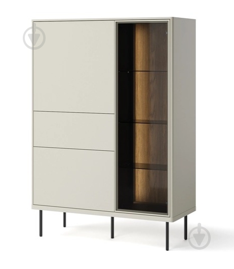 Вітрина FRISCO Епіро 2д1ш1в 1400х990х410 мм чорний / кашемір - фото 1 Вітрина FRISCO Епіро 2д1ш1в 1400х990х410 мм чорний / кашемір - фото 1