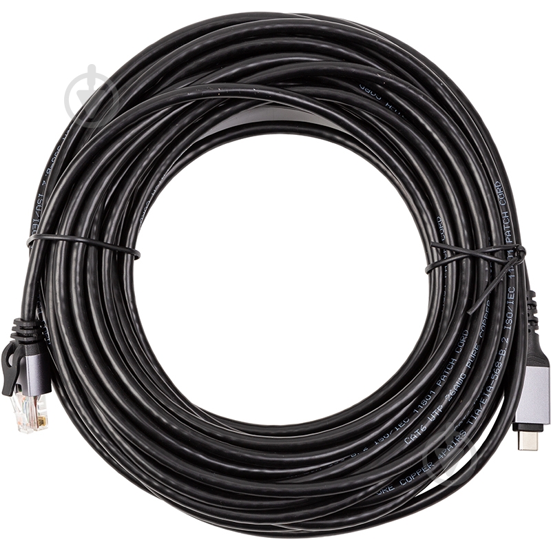 Кабель PowerPlant USB Type-C — RJ45 2 м black (CA914920) - фото 1