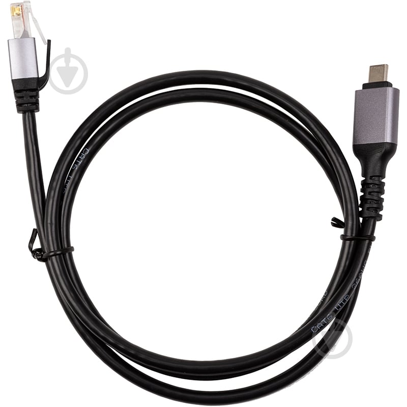 Кабель PowerPlant USB Type-C — RJ45 1 м black (CA914913) - фото 1