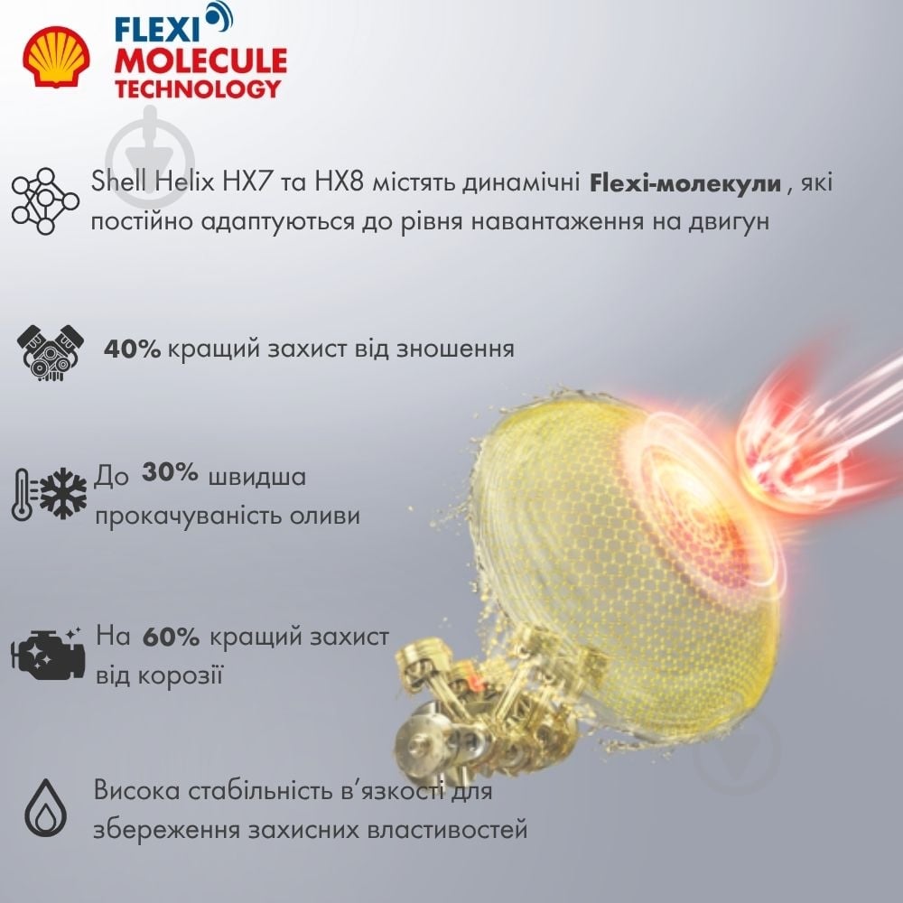 Моторное масло полусинтетическое SHELL Helix HX7 10W-40 1 л (ТОВ-У001504) - фото 3