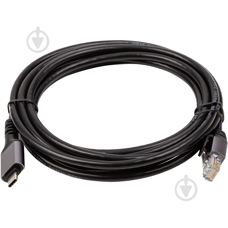 Кабель PowerPlant USB Type-C — RJ45 3 м black (CA914937) - фото 2
