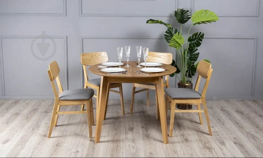 Стол обеденный Prestol Марс 900(1375)x900x750мм дуб/дуб - фото 11