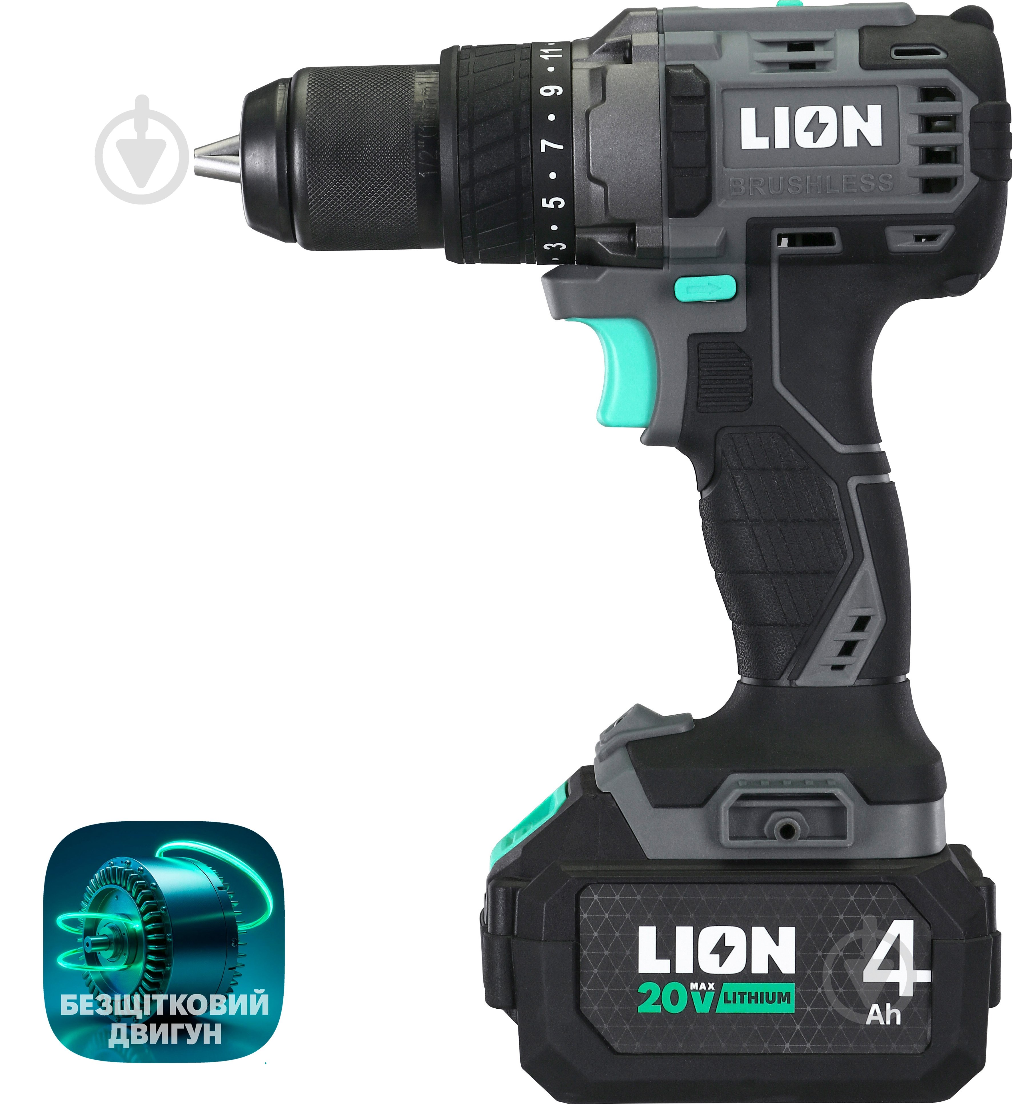 Шуруповерт аккумуляторный LION BD1-20BL-45NM-4A1-C - фото 3
