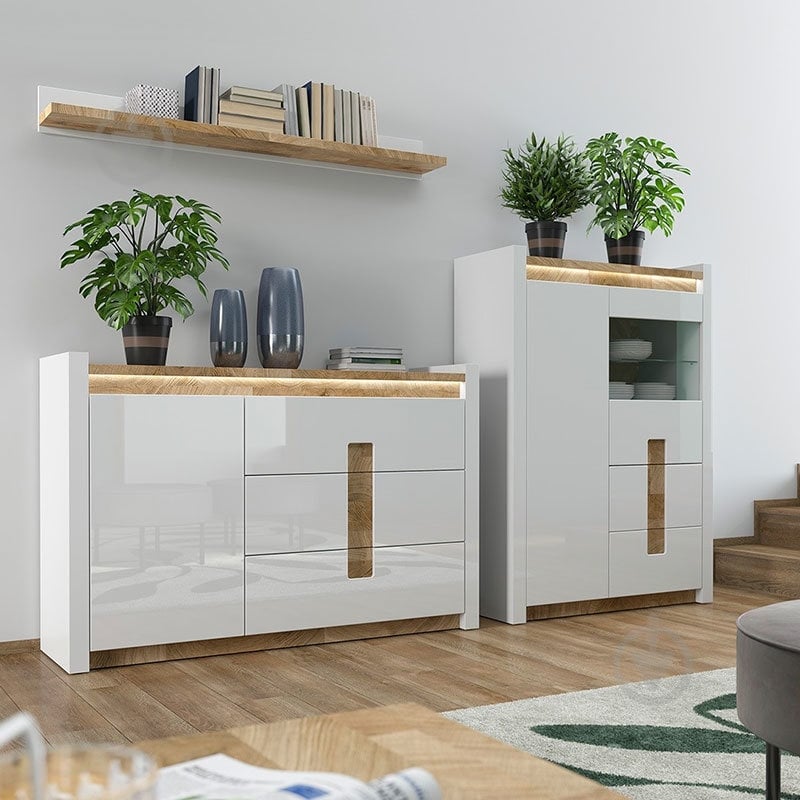 Комод BRW Alameda 1д3ш 1470x965x410 мм дуб вестминстер/белый глянец (S420-KOM1D3S-BIP/DWM/BIP ) - фото 5 Комод BRW Alameda 1д3ш 1470x965x410 мм дуб вестминстер/белый глянец (S420-KOM1D3S-BIP/DWM/BIP ) - фото 5