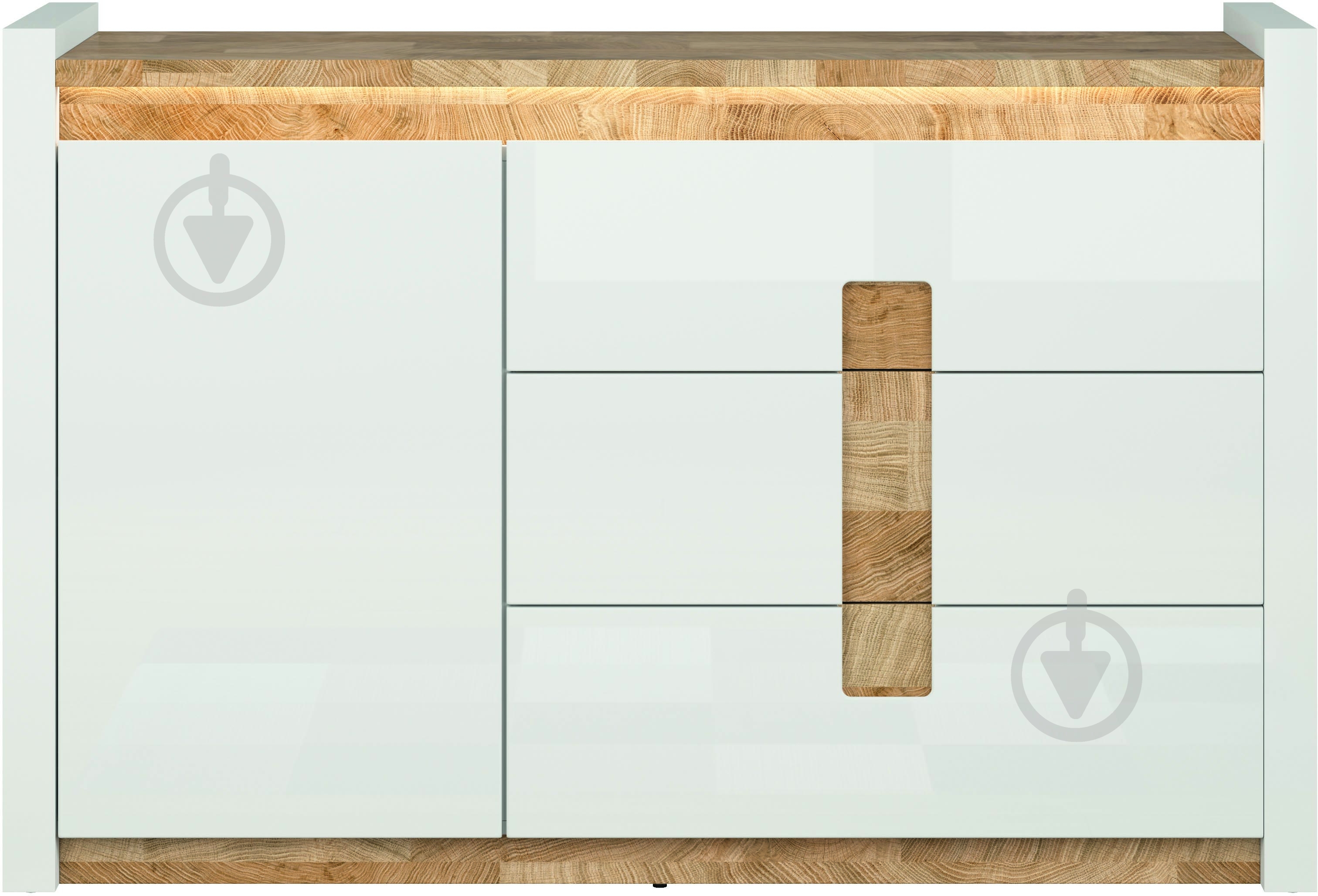 Комод BRW Alameda 1д3ш 1470x965x410 мм дуб вестминстер/белый глянец (S420-KOM1D3S-BIP/DWM/BIP ) - фото 1 Комод BRW Alameda 1д3ш 1470x965x410 мм дуб вестминстер/белый глянец (S420-KOM1D3S-BIP/DWM/BIP ) - фото 1