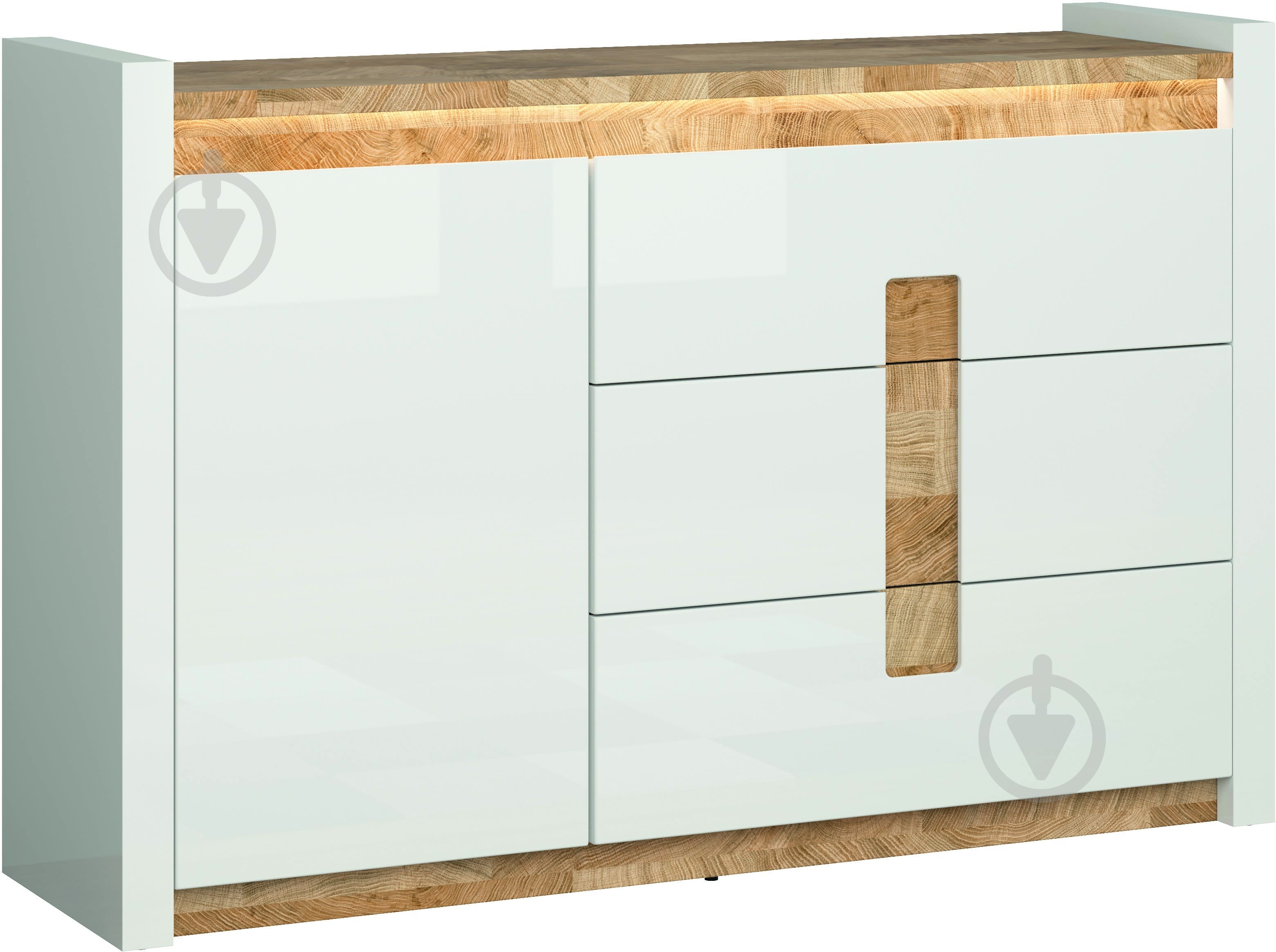 Комод BRW Alameda 1д3ш 1470x965x410 мм дуб вестминстер/белый глянец (S420-KOM1D3S-BIP/DWM/BIP ) - фото 2 Комод BRW Alameda 1д3ш 1470x965x410 мм дуб вестминстер/белый глянец (S420-KOM1D3S-BIP/DWM/BIP ) - фото 2