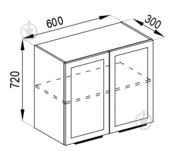 Шкаф верхний Світ Меблів 600x720x300 мм графит - фото 2