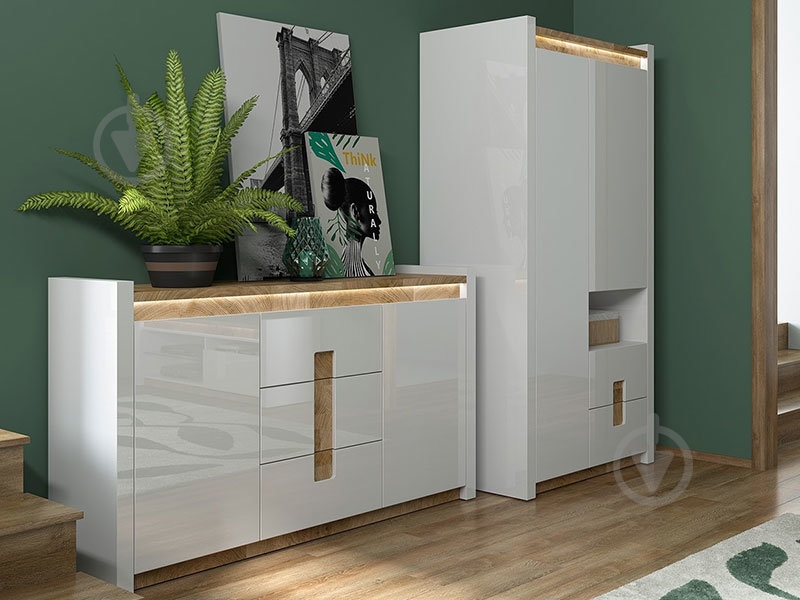 Комод BRW Alameda 2д3ш 1720x965x410 мм дуб вестмінстер/білий глянець (S420-KOM2D3S-BIP/DWM/BIP ) - фото 6 Комод BRW Alameda 2д3ш 1720x965x410 мм дуб вестмінстер/білий глянець (S420-KOM2D3S-BIP/DWM/BIP ) - фото 6