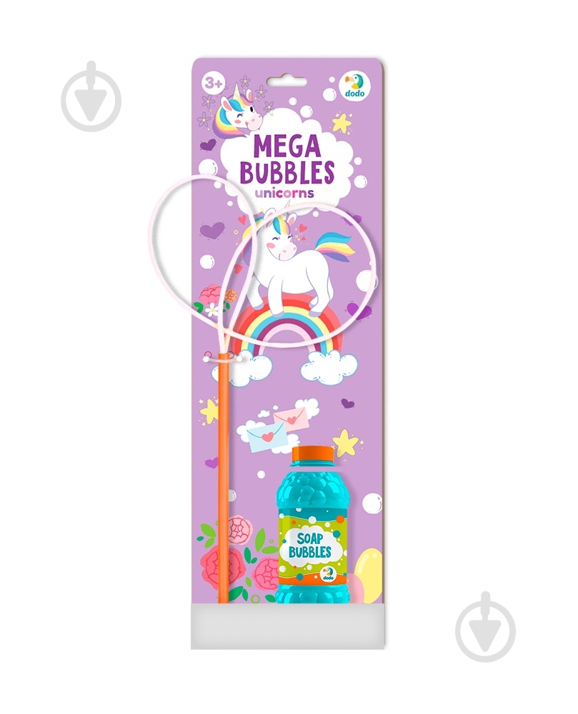 Мильні бульбашки DoDo Mega Bubbles Єдиноріжки 450 мл - фото 1