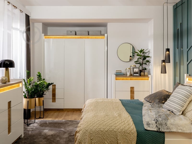 Комод BRW Alameda 4ш 1230x970x420 мм дуб вестмінстер/білий глянець (S420-KOM4S-BIP/DWM/BIP ) - фото 4 Комод BRW Alameda 4ш 1230x970x420 мм дуб вестмінстер/білий глянець (S420-KOM4S-BIP/DWM/BIP ) - фото 4