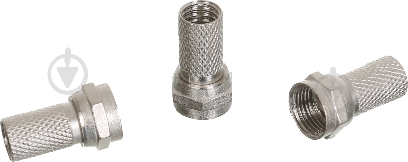 Коннектор EUROSKY Коннектор на RG-6 кабель накрутной (5 шт.) серебряный К-5 - фото 1