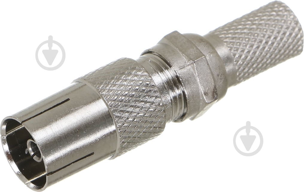 EUROSKY перехідник ТВ гніздо - F гніздо 1 шт. + конектор 1 шт. (комплект) срібний Гніздо ТВ - фото 1