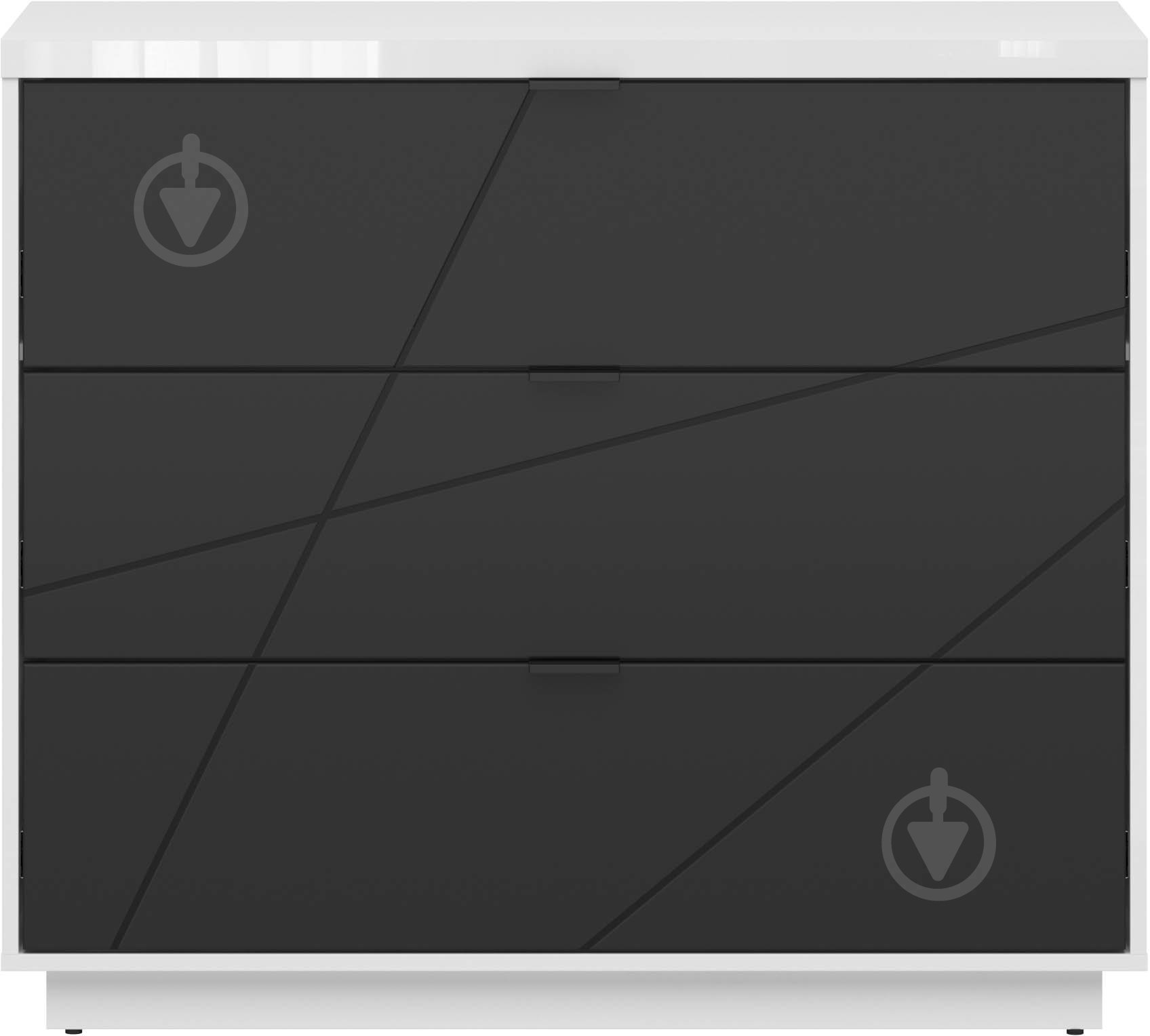 Комод BRW Forn 3ш 1060x930x425 мм белый глянец/черный матовый (S471-KOM3S-BIP/CAM ) - фото 1