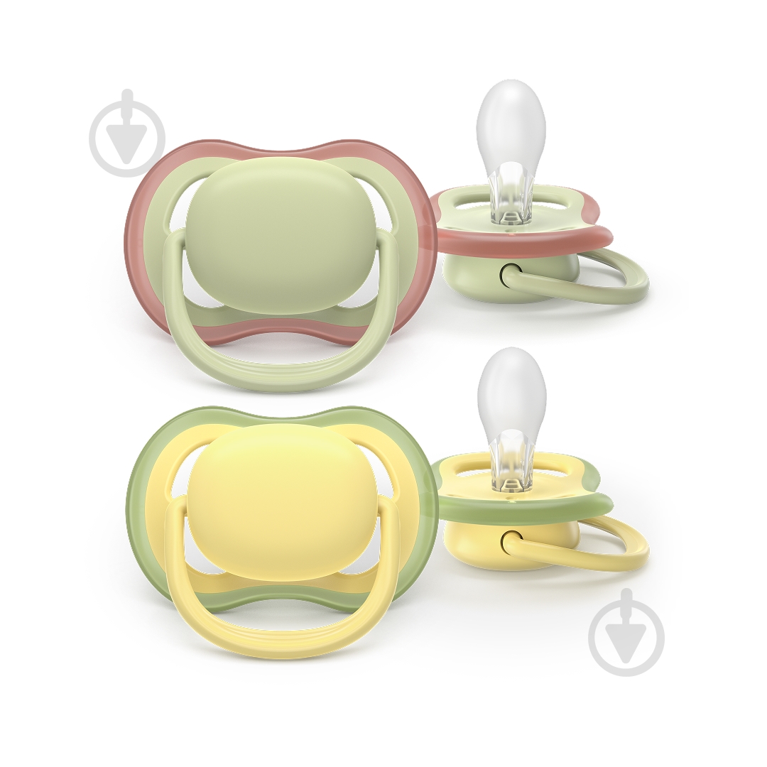 Набор пустышек Philips Avent Пустышка силиконовая, Ultra Air, 18+ мес., желто-зеленая. - фото 1