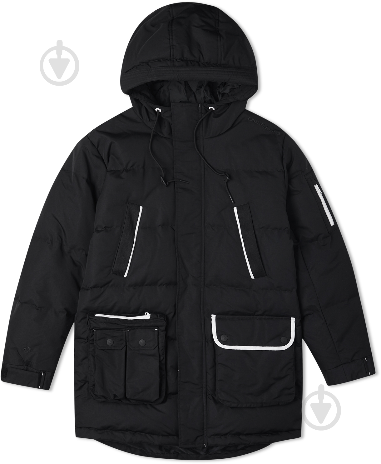 Куртка чоловіча зимова Converse MEN'S 100% NYLON WOVEN DOWN JACKET 10019988-001 р.S чорна - фото 1
