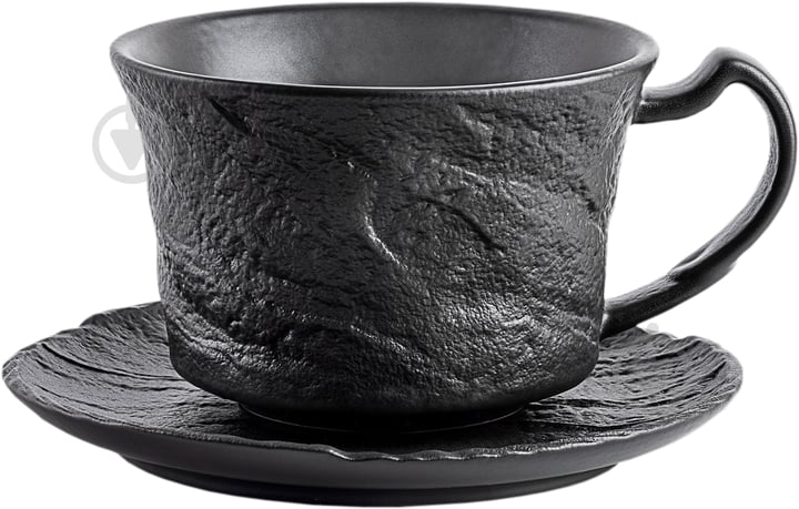 Чашка с блюдцем Wilmax Slatestone Black 75 мл WL-661149 / AB - фото 2