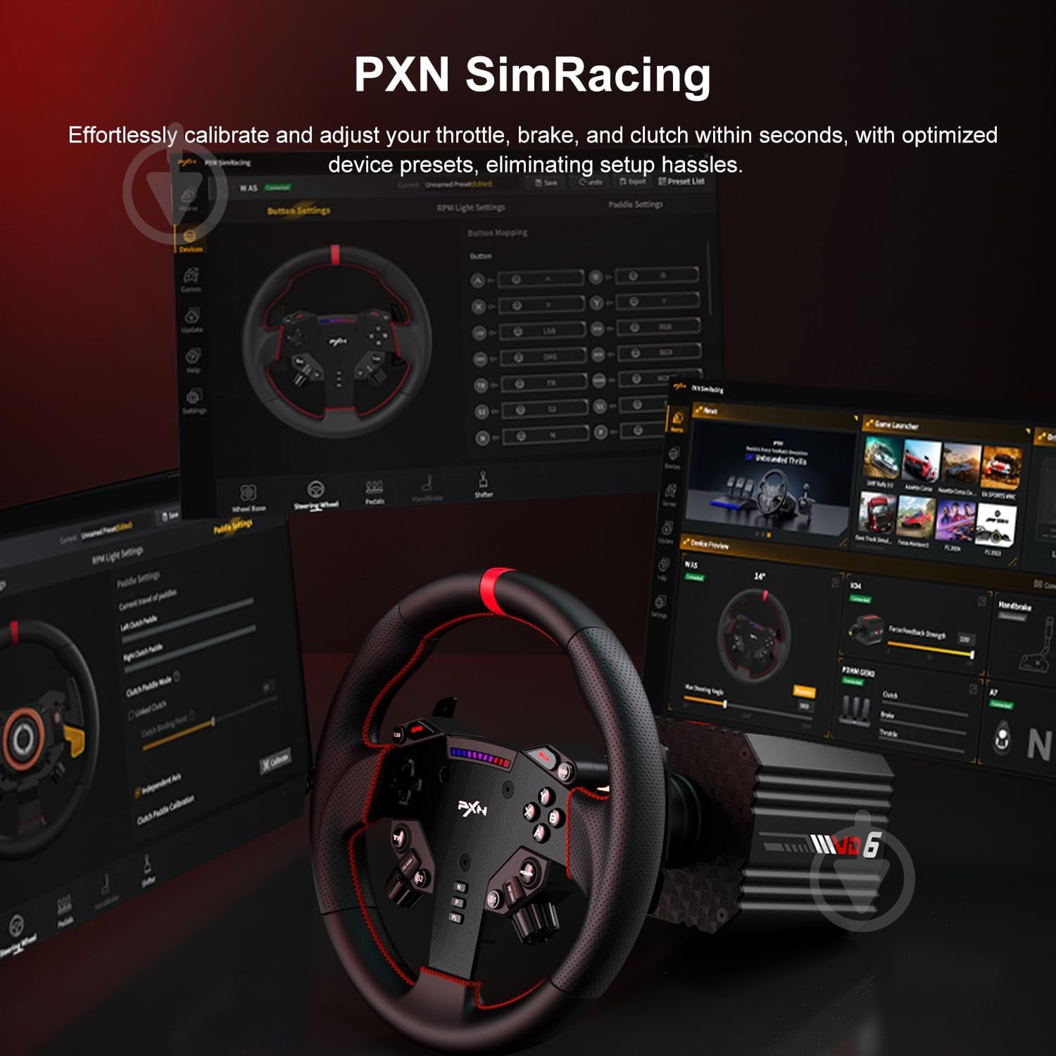Руль и педали PXN VD6 Bundle for PC - фото 7