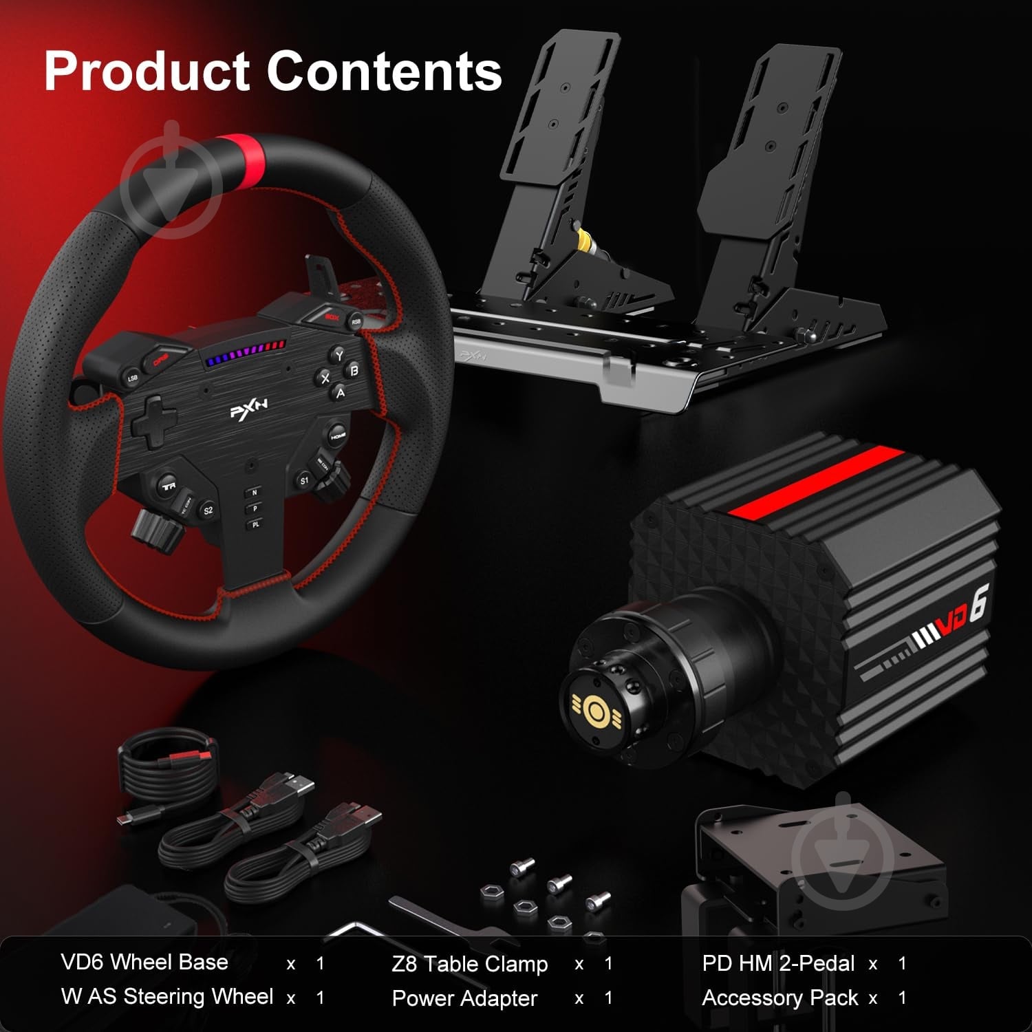 Руль и педали PXN VD6 Bundle for PC - фото 8