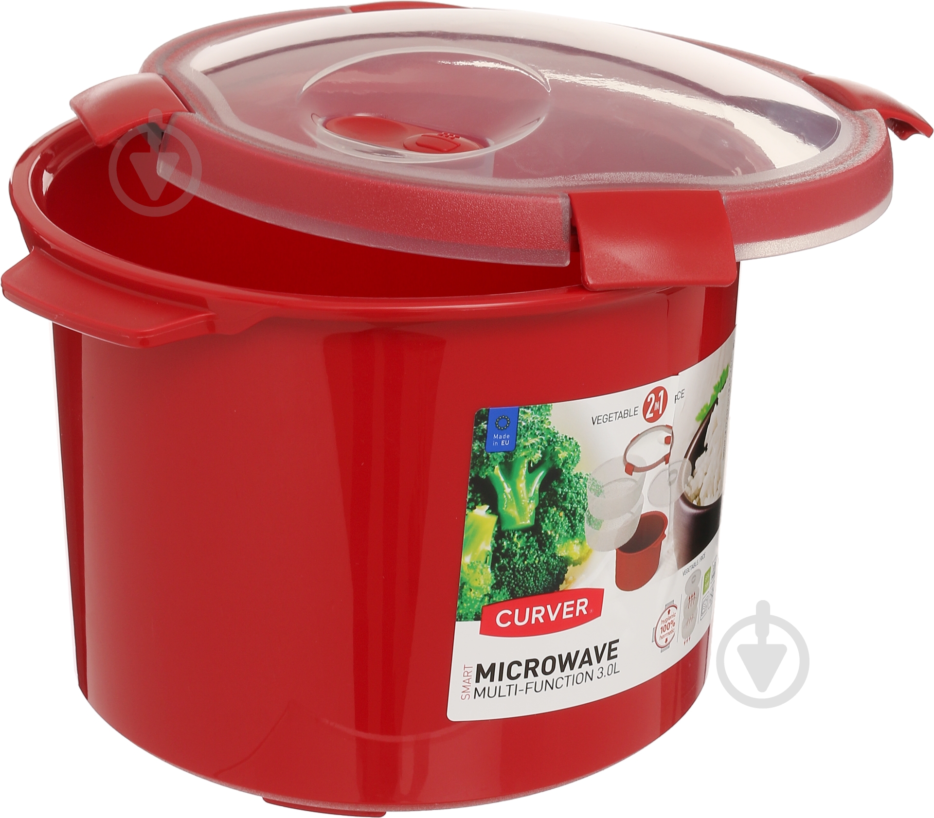 Контейнер с крышкой Curver Microwave Multi-Function 3 л красный - фото 2