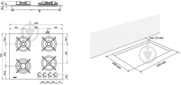 Варочная поверхность газовая Eleyus ASTRA BG C - фото 12