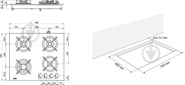 Варочная поверхность газовая Eleyus ASTRA WH C - фото 14 Варочная поверхность газовая Eleyus ASTRA WH C - фото 14