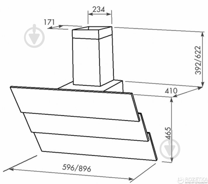 Вытяжка Eleyus Troy 1200 LED SMD 60 BL - фото 15