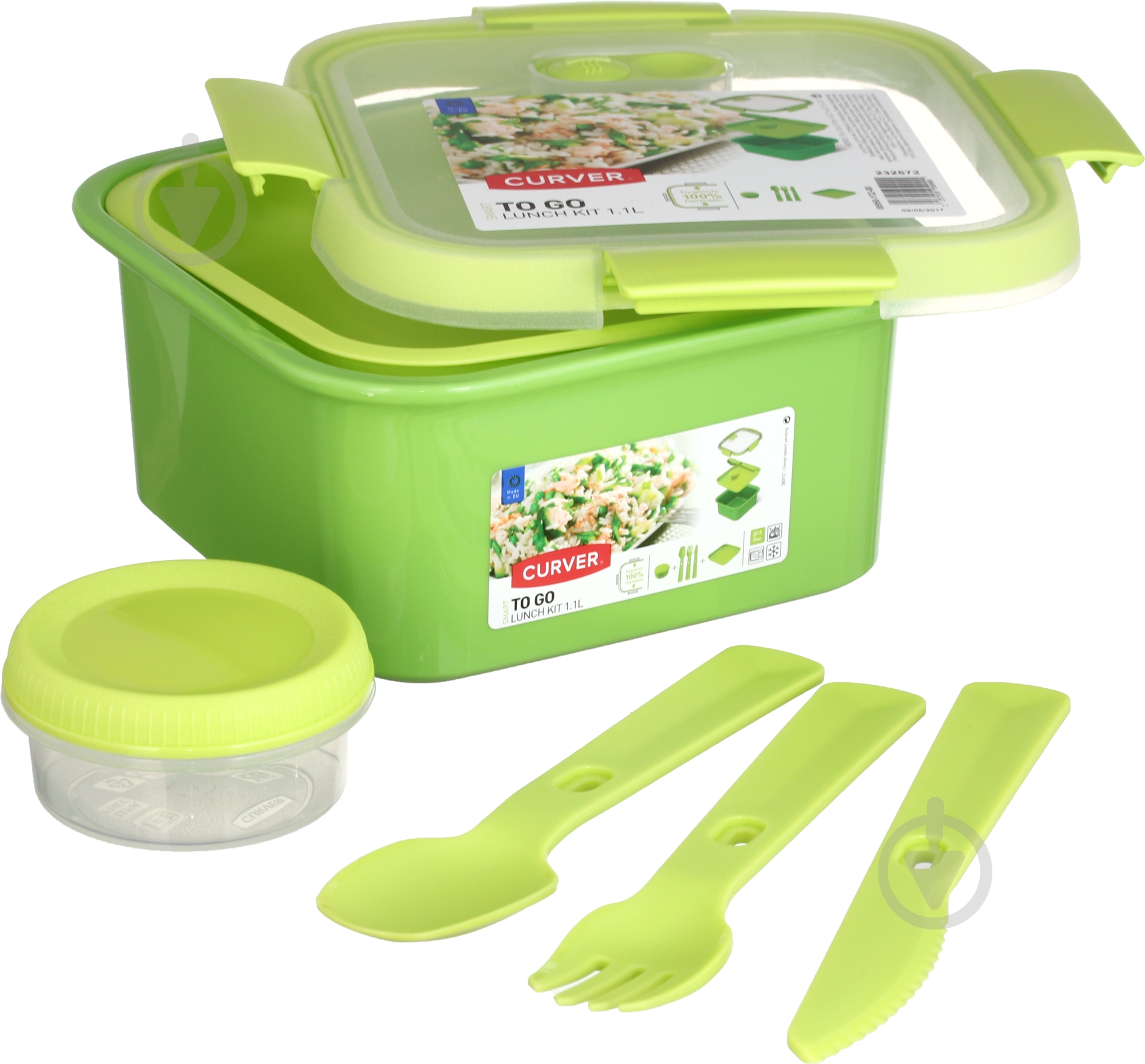Контейнер із кришкою Curver To Go Lunch Kit 1,1 л зелений - фото 4