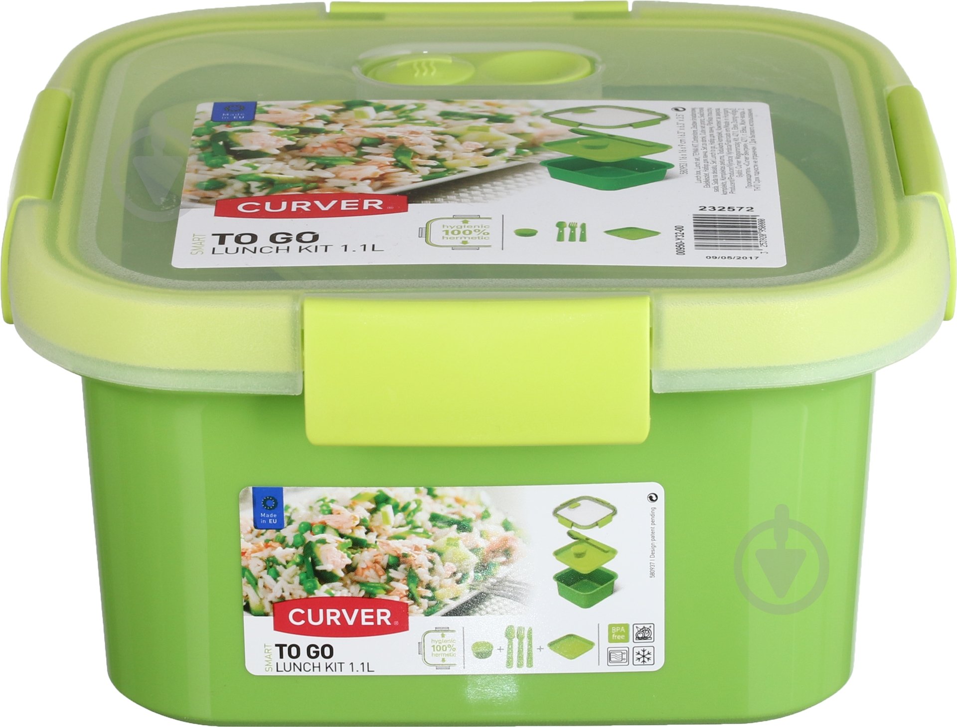 Контейнер із кришкою Curver To Go Lunch Kit 1,1 л зелений - фото 1