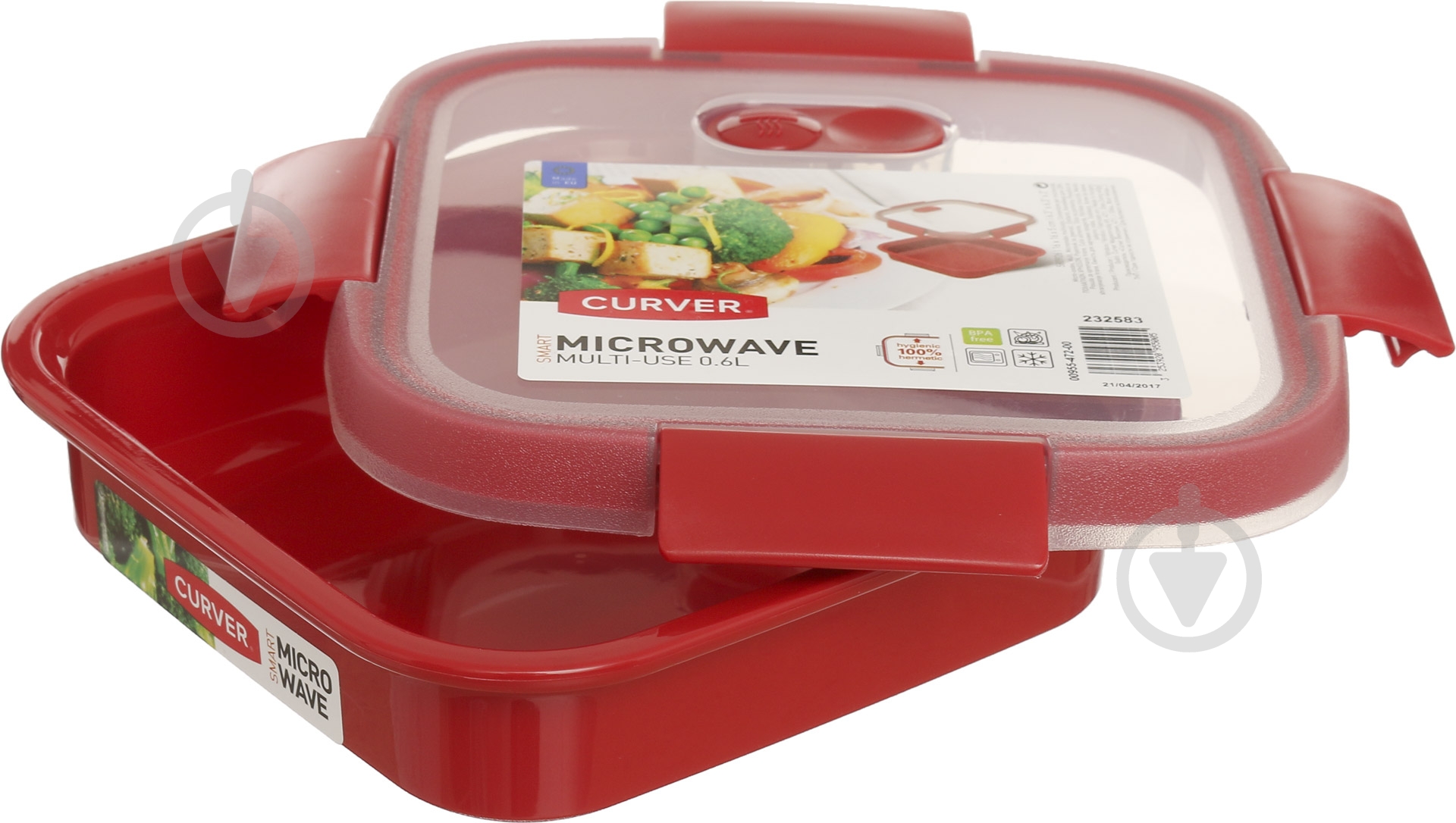 Контейнер із кришкою Curver Microwave Multi-Use 600 мл червоний - фото 3 Контейнер із кришкою Curver Microwave Multi-Use 600 мл червоний - фото 3