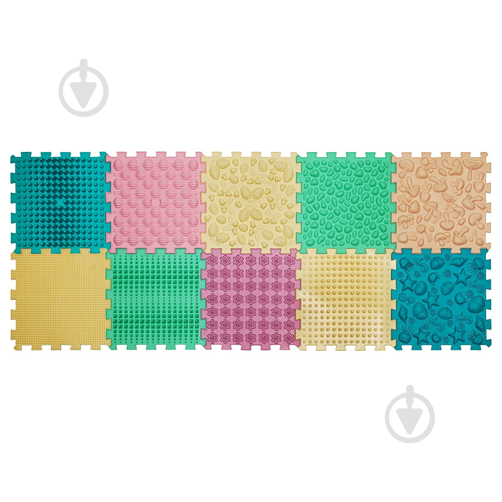 Массажный коврик Ортек "Пазлы Микс" 10 элементов Пастель 12808 - фото 1 Массажный коврик Ортек "Пазлы Микс" 10 элементов Пастель 12808 - фото 1