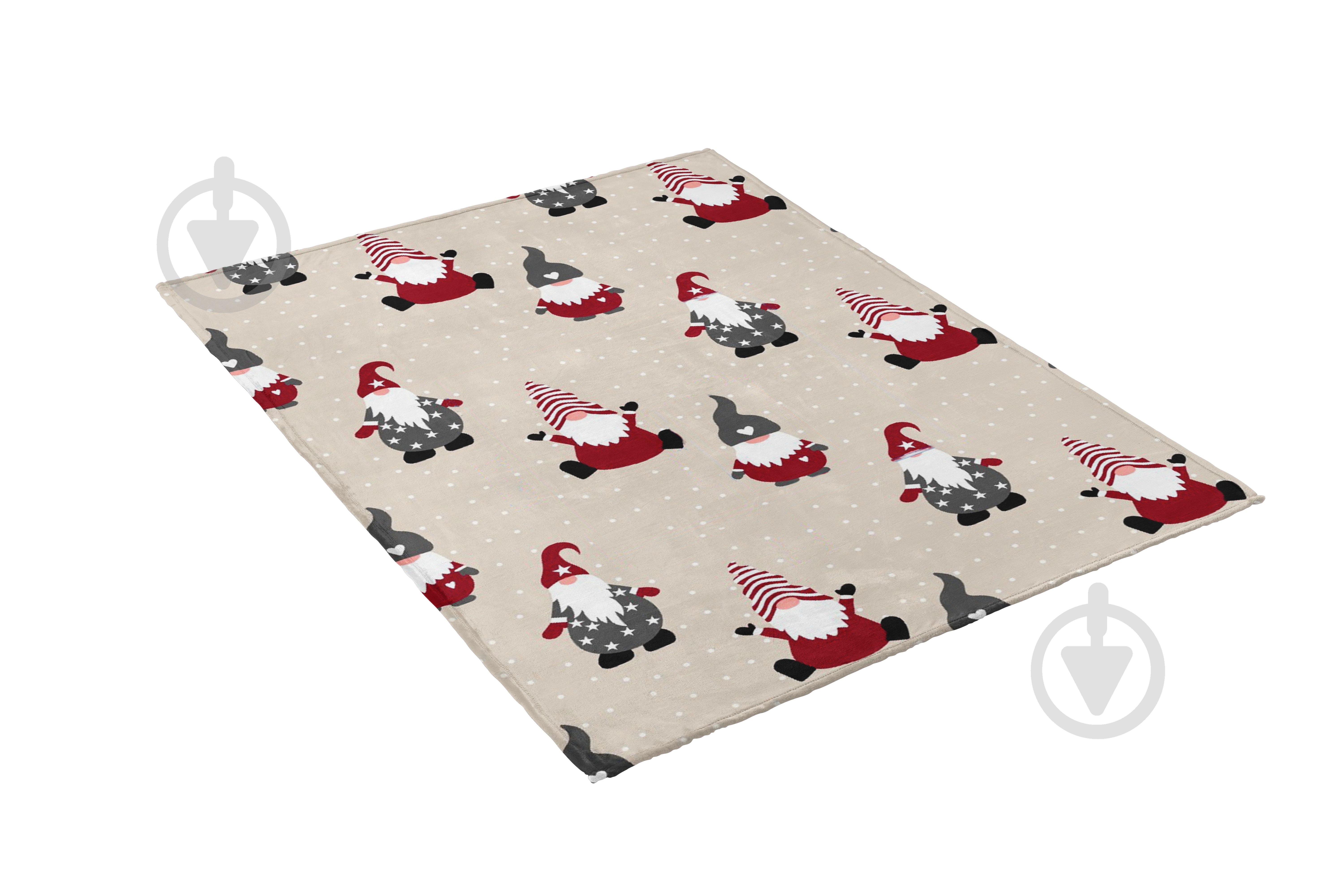 Плед флисовый Christmas Gnome 200x220 см бежевый с красным La Nuit - фото 2 Плед флисовый Christmas Gnome 200x220 см бежевый с красным La Nuit - фото 2