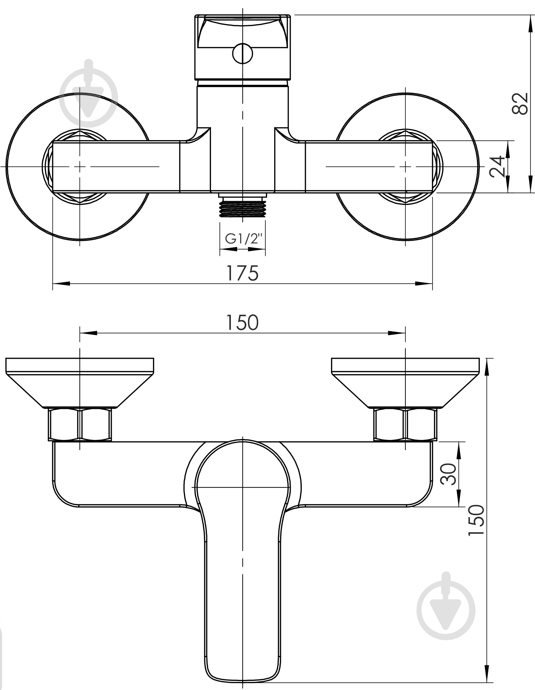 Змішувач для душу RJ INA, з душовим гарнітуром, хром - фото 2 Змішувач для душу RJ INA, з душовим гарнітуром, хром - фото 2