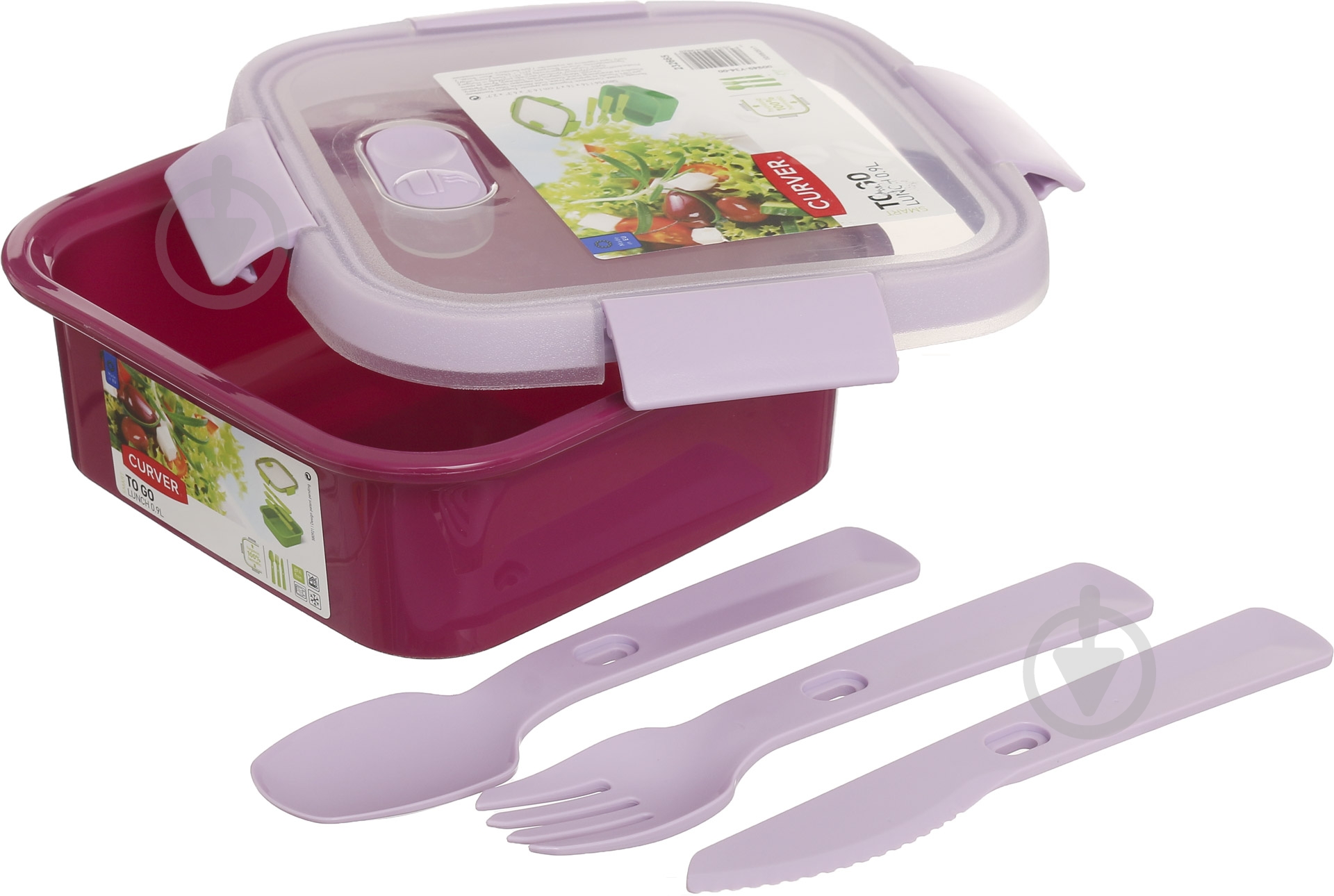 Контейнер с крышкой Curver To Go Lunch 900 мл фиолетовый - фото 5