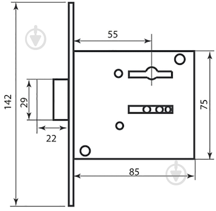 Дверний замок вхідний Bruno 755F матовий хром - фото 5